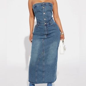 NEW Fashionnova Denim Maxi Dress